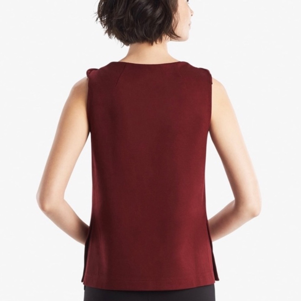 M.M. Lafleur Sadie 2.0 Maroon Red Classy Twist Shoulder Blouse Top XS - Picture 3 of 9